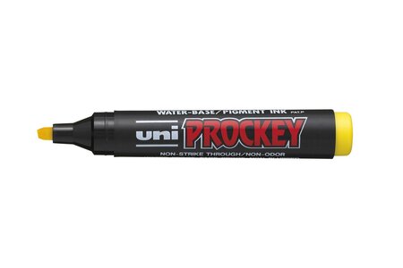 Marqueur PROCKEY PM126 Pte biseautée large 5,7mm Jaune UNI-BALL