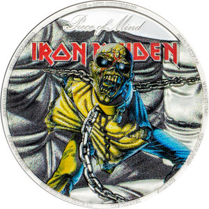 Monnaie en argent 10 dollars g 62.2 (2 oz) millésime 2023 iron maiden piece of mind