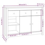 vidaXL Buffet Gris 100x35x74 cm Bois massif de pin