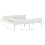 vidaXL Cadre de lit Bois de pin massif Blanc 180x200 cm