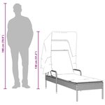 vidaXL Chaise longue avec auvent beige résine tressée