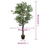 vidaXL Ficus artificiel 378 feuilles 80 cm vert
