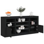 vidaXL Buffet avec lumières LED noir 142 5x37x67 cm