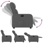 vidaXL Fauteuil inclinable électrique Gris foncé Tissu