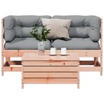 vidaXL Salon de jardin 3 Pièces avec coussins bois massif douglas