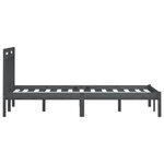 vidaXL Cadre de lit Gris Bois de pin massif 200x200 cm