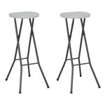 vidaXL Tabourets de bar pliables 2 Pièces PEHD et acier Blanc