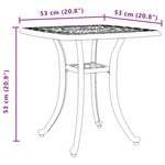 vidaXL Table de jardin bronze 53x53x53 cm aluminium coulé