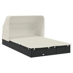 vidaXL Transat 2 places avec toit pliable noir 213x118x97 cm