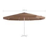 vidaXL Tissu de remplacement pour parasol d'extérieur Sable 500 cm