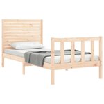 vidaXL Cadre de lit et tête de lit 100x200 cm bois massif