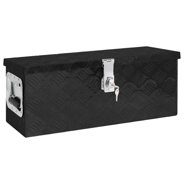 vidaXL Boîte de rangement Noir 60x23 5x23 cm Aluminium