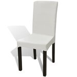vidaXL Housses de chaise élastiques droites 6 Pièces Crème