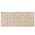 vidaXL Coussin de plancher de palette Coton 120x80x10 cm Beige