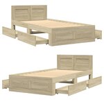 vidaXL Cadre de lit tête de lit chêne sonoma 90x190 cm bois ingénierie