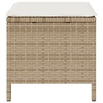 Ensemble de salle à manger de jardin 3 pièces avec coussins en beige en poly rotin et acacia