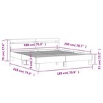 vidaXL Cadre de lit avec tête de lit et LED chêne fumé 180x200 cm