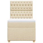 vidaXL Sommier à lattes de lit et matelas Crème 90x190 cm Tissu