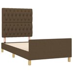 vidaXL Cadre de lit avec tête de lit marron foncé 90x200 cm Tissu