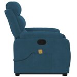 vidaXL Fauteuil de massage inclinable Bleu Velours