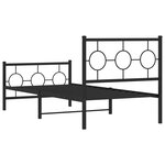 vidaXL Cadre de lit métal avec tête de lit/pied de lit noir 90x190 cm