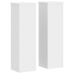 vidaXL Supports pour plantes 2 Pièces blanc 17x17x60 cm bois d'ingénierie
