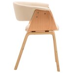 vidaXL Chaises à manger lot de 4 crème bois courbé et similicuir