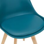 Lot de 2 chaises siège de salle à manger scandinave cuisine plastique synthétique hêtre 81 cm turquoise 03_0002774