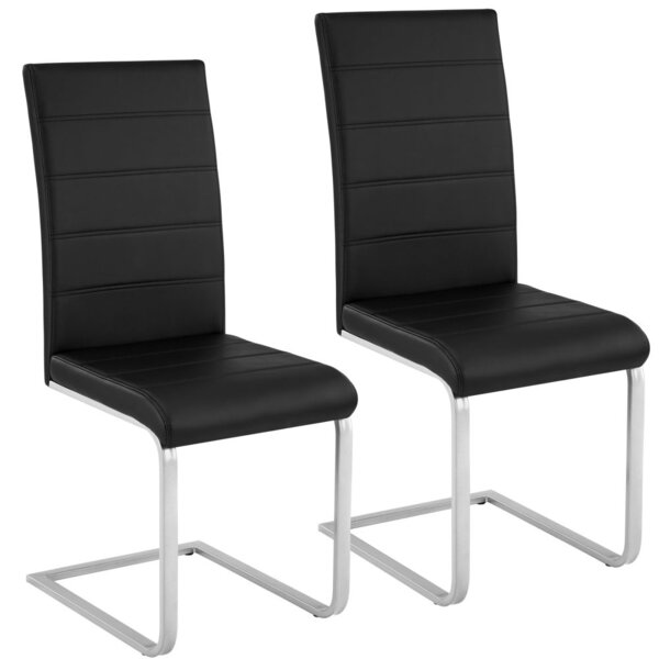 Lot de 2 chaises de salle à manger salon cuisine design noir 1908016