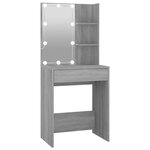 vidaXL Coiffeuse à LED avec armoires Sonoma gris Bois d'ingénierie
