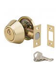THIRARD - Serrure horizontale tubulaire en applique à bouton pour porte d'entrée  axe réglable  doré  3 clés