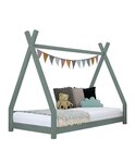 Lit tipi enfant NAKANA 140 x 200 vert sauge