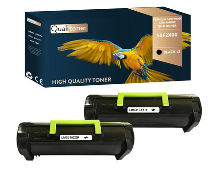 Qualitoner x2 toners 50f2x00 noir compatible pour lexmark