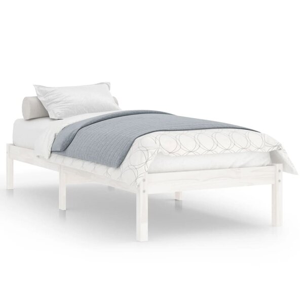 vidaXL Cadre de lit Blanc Bois massif 90x190 cm Simple