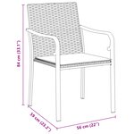 Ensemble repas de jardin 5 pièces avec coussins en poly rotin marron