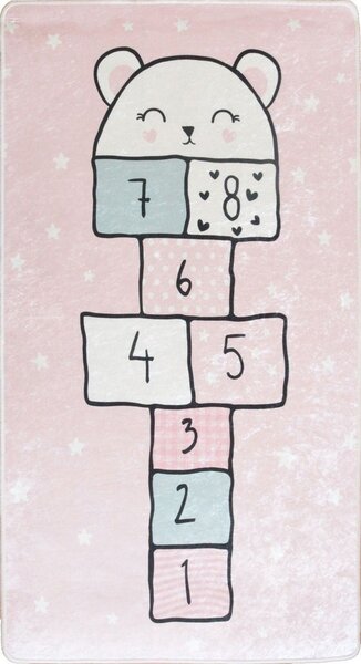 Tapis enfant Marelle 80 x 150 cm - Rose