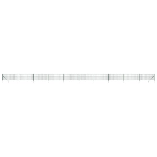 vidaXL Clôture en treillis métallique et piquet d'ancrage vert 1 1x25m