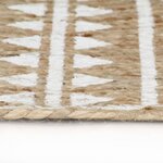 vidaXL Tapis fait à la main Jute avec imprimé blanc 120 cm