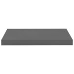 vidaXL Étagère murale flottante 2 Pièces Gris brillant 50x23x3 8 cm MDF
