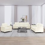 vidaXL Ensemble de canapés 3 Pièces crème velours