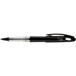 Feutre plume tradio trj94a black & white corps vernis noir encre noire x 12 pentel