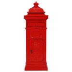 Boîte aux lettres à pilier aluminium vintage antirouille Rouge Rouge 02_0041556