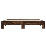 vidaXL Cadre de lit chêne fumé 200x200 cm bois d'ingénierie et métal