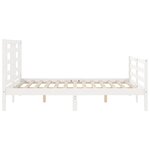 vidaXL Cadre de lit avec tête de lit blanc 140x190 cm bois massif