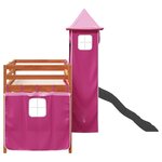 vidaXL Lit mezzanine enfants avec tour rose 80x200cm bois pin massif