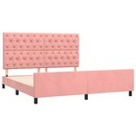 vidaXL Cadre de lit avec tête de lit Rose 160x200 cm Velours