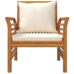 vidaXL Chaises de canapé et coussins blanc crème lot de 2 Bois acacia