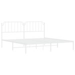 vidaXL Cadre de lit métal avec tête de lit blanc 200x200 cm