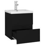 vidaXL Armoire d'évier avec lavabo intégré Noir Aggloméré
