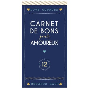 Carnet de bons pour les amoureux - 12 chèques - Bleu marine - Draeger